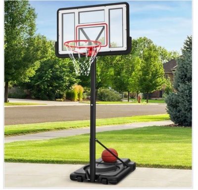 Adjustable Regulation-Size Basketball Hoop w/ Fillable Base, 2 Wheels