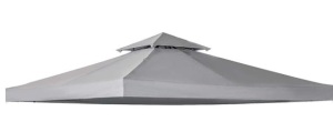 Outsunny 9.8' x 9.8' Gazebo Replacement Canopy, 2-Tier Top UV Cover for 9.84' x 9.84' Outdoor Gazebo, Light Gray (TOP ONLY) 