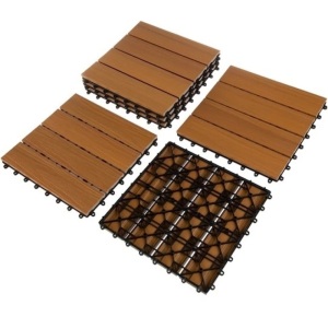 Pure garden 6-pack wood plastic composite outdoor tiles 11.63x11.63