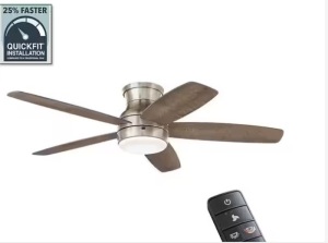 Ashby Park 52 in. White Color Changing Integrated LED Brushed Nickel Ceiling Fan with Light Kit and Remote Control