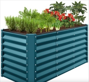 Outdoor Metal Raised Garden Bed for Vegetables, Flowers, Herbs - 4x2x2ft