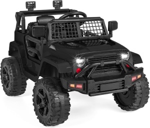 Best Choice Products 12V Kids Ride On Truck Car w/Parent Remote Control, Spring Suspension, LED Lights, AUX Port - Black 