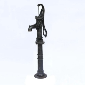 Hand Water Pump Well Pitcher Cast Iron Press Suction Yard Garden Black + Stand