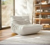 Fireside Chair Bean Bag Sofa Boho Couch Single Sofa Chair Foam Floor Chairs for College Dorm Upholstered Furniture White