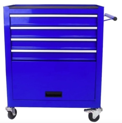 Rolling Tool Chest, 4-Drawer Rolling Tool Box with Interlock System and Wheels for Garage, Warehouse, Workshop, Repair Shop Blue