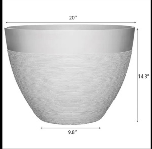 Decatur 20" starlight white resin planter