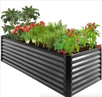 Outdoor Metal Raised Garden Bed for Vegetables, Flowers, Herbs - 8x4x2ft