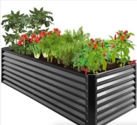 Outdoor Metal Raised Garden Bed for Vegetables, Flowers, Herbs - 8x4x2ft