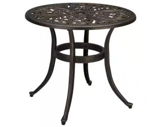 Bronze Round Aluminum Outdoor Side Table 