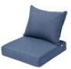 Tecci 25 in. x 25 in. Olefin 2-Piece Deep Seating Outdoor Lounge Chair Cushion in Denim Blue&nbsp;
