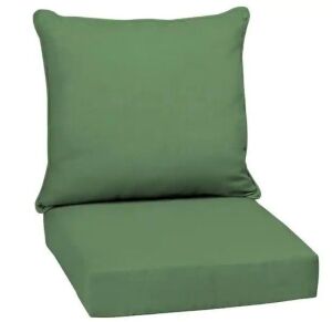 Arden Selections Leala Texture 24 in. x 24 in. 2-Piece Deep Seating Outdoor Lounge Chair Cushion in Moss