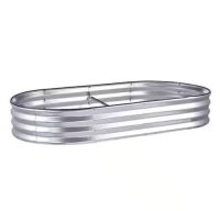 6 ft. x 3 ft. x 1 ft. Raised Garden Bed Galvanized Metal Planter Box with Open Base