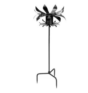 Petals Gazing Globe Ball Stand, 43 in. Tall Black Powder Coat Finish