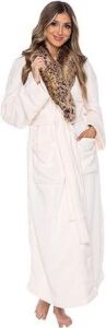 Silver Lilly Faux Fur Fleece Robe, 2XL/3XL