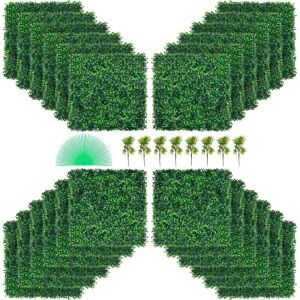 VEVOR Artificial Boxwood Hedge Wall Panels, 20" x 20", 24pcs