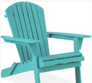 Folding Wooden Adirondack Chair, Accent Furniture w/ Natural Woodgrain-missing hardware