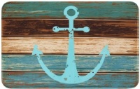 Lot of (2)&nbsp;Uphome Vintage Retro Nautical Anchor Flannel Microfiber Foam Bath Mats,&nbsp;20" W x 31" L - Appear New&nbsp;