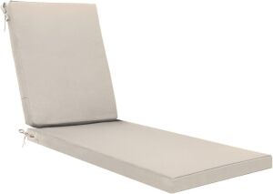 Patio Watcher Water-Resistant Chaise Lounge Cushion, 72 x 21 x 3 Inch, Beige 