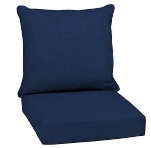 Arden Selections 24 in. x 24 in. 2-Piece Deep Seating Outdoor Lounge Chair Cushion in Sapphire Blue Leala