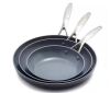 GreenPan Valencia Pro 3-Piece Aluminum Frying Pan Skillet Set 