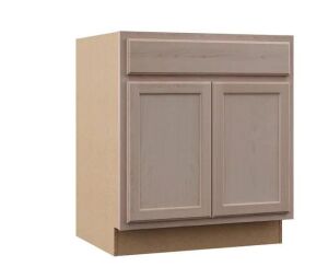 Hampton Bay 30 in. W x 24 in. D x 34.5 in. H Assembled Base Kitchen Cabinet in Unfinished with Recessed Panel