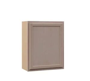 Hampton Bay 24 in. W x 12 in. D x 30 in. H Assembled Wall Kitchen Cabinet in Unfinished with Recessed Panel