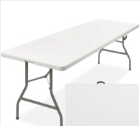 Portable Folding Plastic Dining Table w/ Handle, Lock - 8ft