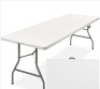 Portable Folding Plastic Dining Table w/ Handle, Lock - 8ft