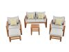 Harper & Bright Designs 6-Piece Solid Wood Patio Conversation Set with Gray Cushions, Ottomans and Pillows 