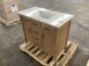 Bellington 42 in. W x 22 in. D x 34 in. H Single Sink Bath Vanity in Almond Toffee with White Engineered Stone Top - Top Broken 
