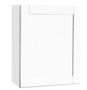 Hampton Bay Shaker 24 in. W x 12 in. D x 30 in. H Assembled Wall Kitchen Cabinet in Satin White