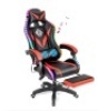 Hoffree Ergonomic Faux Leather Swiveling PC & Racing Game Chair with Built-in Speakers and Lights