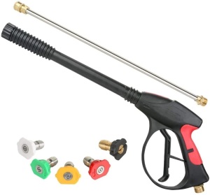 Sooprinse High Pressure Spray Gun 4000psi with 19 inch Extension Replacement Wand Lance, 5 Quick Connect Nozzles for Honda Excell Troybilt, Generac, Simpson, Briggs Stratton - Appears New  