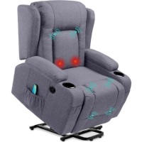 Electric Power Lift Recliner Massage Chair w/ Heat, USB Port, Cupholders&nbsp;36.5"(L) x 33"(W) x 41"(H)