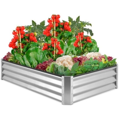 Outdoor Metal Raised Garden Bed for Vegetables, Flowers, Herbs - 6x3x1ft