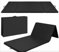 Folding Exercise Fitness Workout Gym Floor Mat w/ Handles