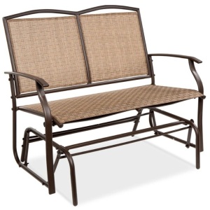 2-Person Patio Loveseat Swing Glider, Bench Rocker w/ Armrests