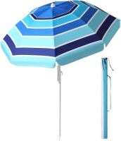Beach Umbrella with Air Vents, Adjustable Tilting Pole,&nbsp;6.56FT Arc Length, 5.9FT Diameter&nbsp;