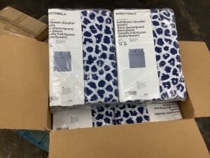 Case of (8) Ikea KVASTFIBBLA Full/Queen Duvet Cover & 2 Pillow Shams 