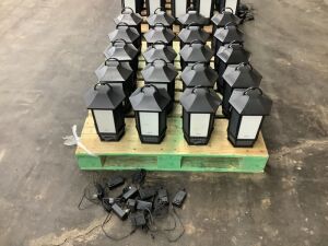 Lot of (20) Acoustic Research Bluetooth Speaker Lanterns & (10) Power Supplies - Unknown if Power Supplies Match or Work 