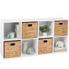 8-Cube Bookshelf, 11in Storage Display w/ Removable Panels, Customizable