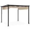 Outdoor Pergola, Patio Shelter w/ Retractable Canopy, Steel Frame - 10x10ft