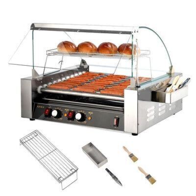 ROVSUN 7 Rollers 1050W 18 Hot Dog Roller Grill with Cover