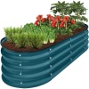 Outdoor Raised Metal Oval Garden Bed, Planter Box - 4x2x1ft