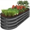 Outdoor Raised Metal Oval Garden Bed, Planter Box - 4x2x1ft