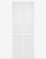 Kimberly Bay Plantation 36-in x 80-in White Louver Solid Core Primed Pine Wood Bifold Door Hardware Included