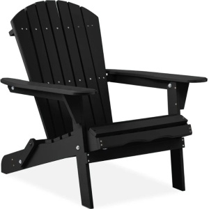 Folding Wooden Adirondack Chair, Accent Furniture w/ Natural Woodgrain 30.5"(L) x 28"(W) x 35"(H)