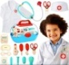 Play Doctor Kit for Kids, Boys & Girls w/ 18 Accessories, Doctor's Coat, Hat