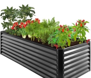 Outdoor Metal Raised Garden Bed for Vegetables, Flowers, Herbs - 8x4x2ft