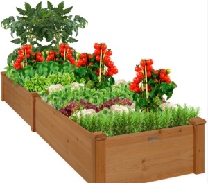 Wooden Raised Garden Bed Planter for Garden, Lawn, Yard - 8x2ft